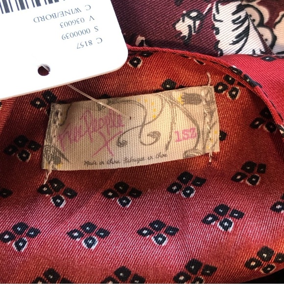 Free People New Mon Cherry boho satin patchwork kimono - Picture 5 of 12